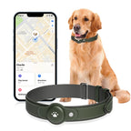 2-in-1 GPS Tracker for Dogs: Smart Collar with Real-Time Location No Monthly Fee Unlimited Range (iOS Only) GPS Tracker Dog Collar- Ideal for Small Medium Large Dogs(Tracker Included) (Green)