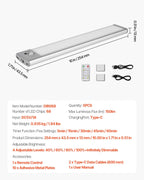 5-Pack 68 LED Motion Sensor Under Cabinet Lights
